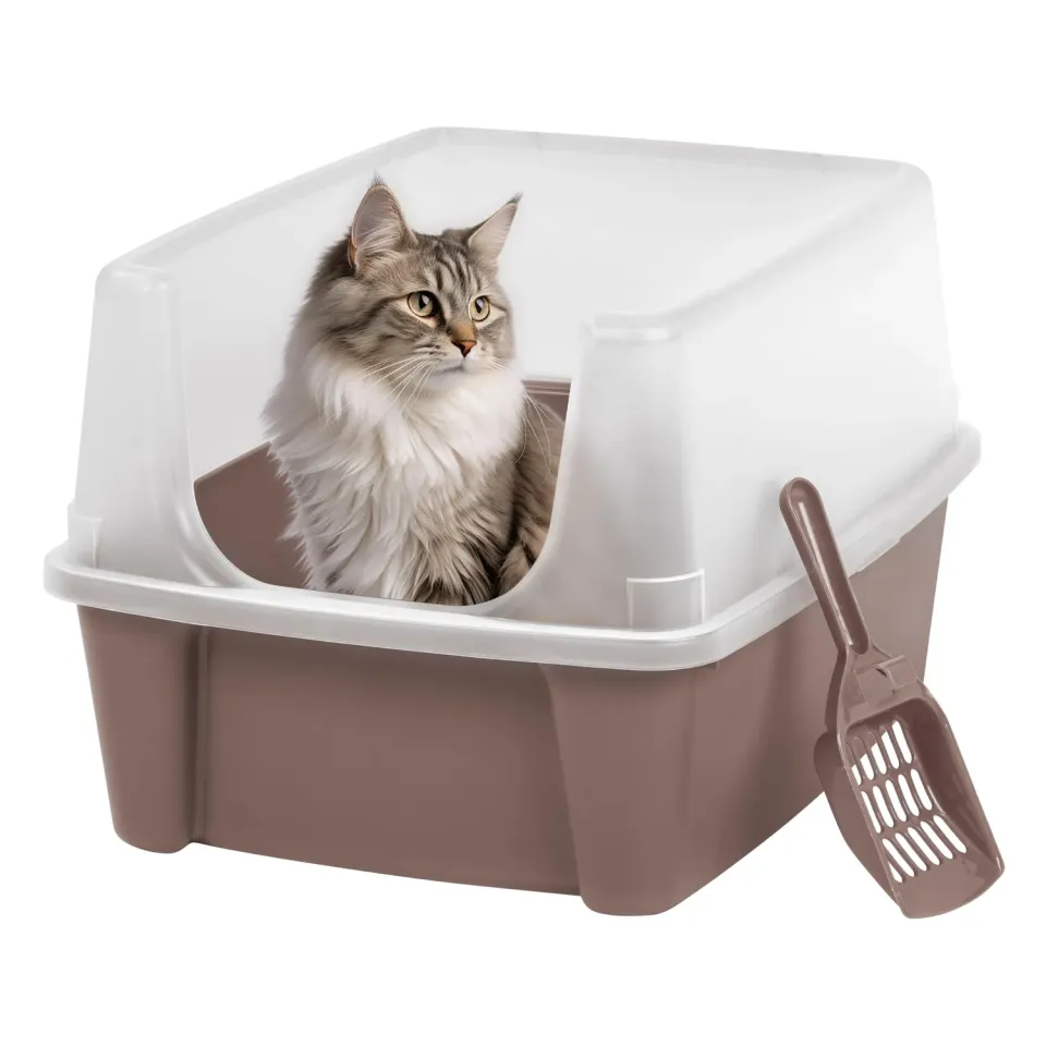 Iris Ohyama CLH-12 Katzenklo offen Taupe mit Schaufel