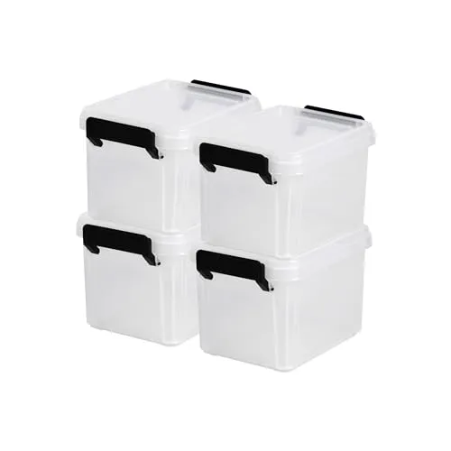 Iris Ohyama DDMBX-2 Aufbewahrungsbox 2L 4er-Set transparent