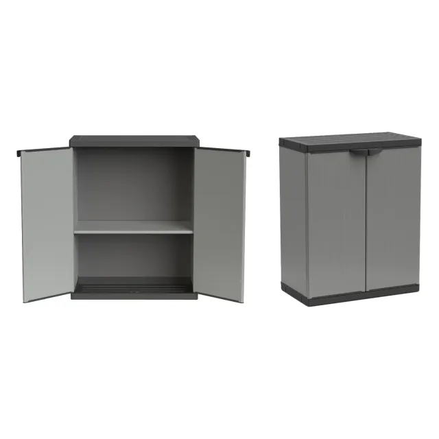 Kreher Armadio Basso Kunststoffschrank 2er grau 68x85
