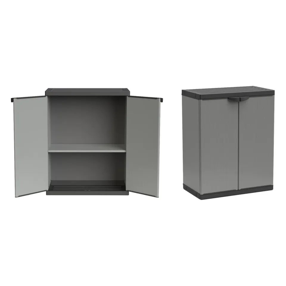Kreher Armadio Basso Kunststoffschrank 2er grau 68x85