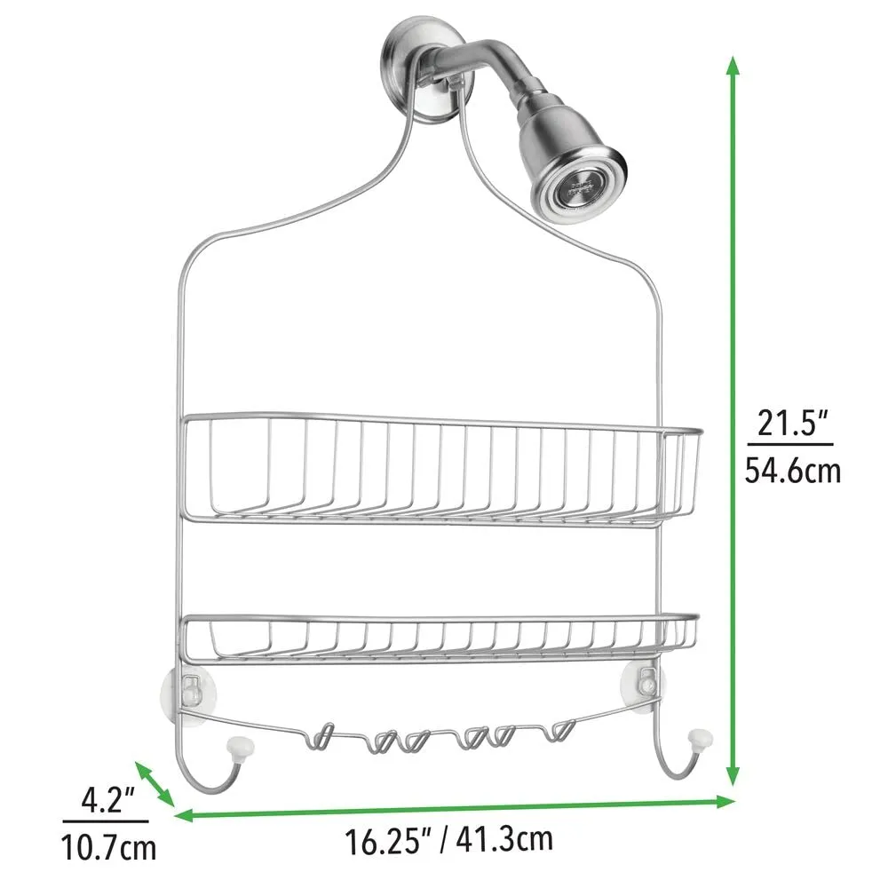 mDesign Duschkorb Duschablage Silber 2 Körbe Hängend