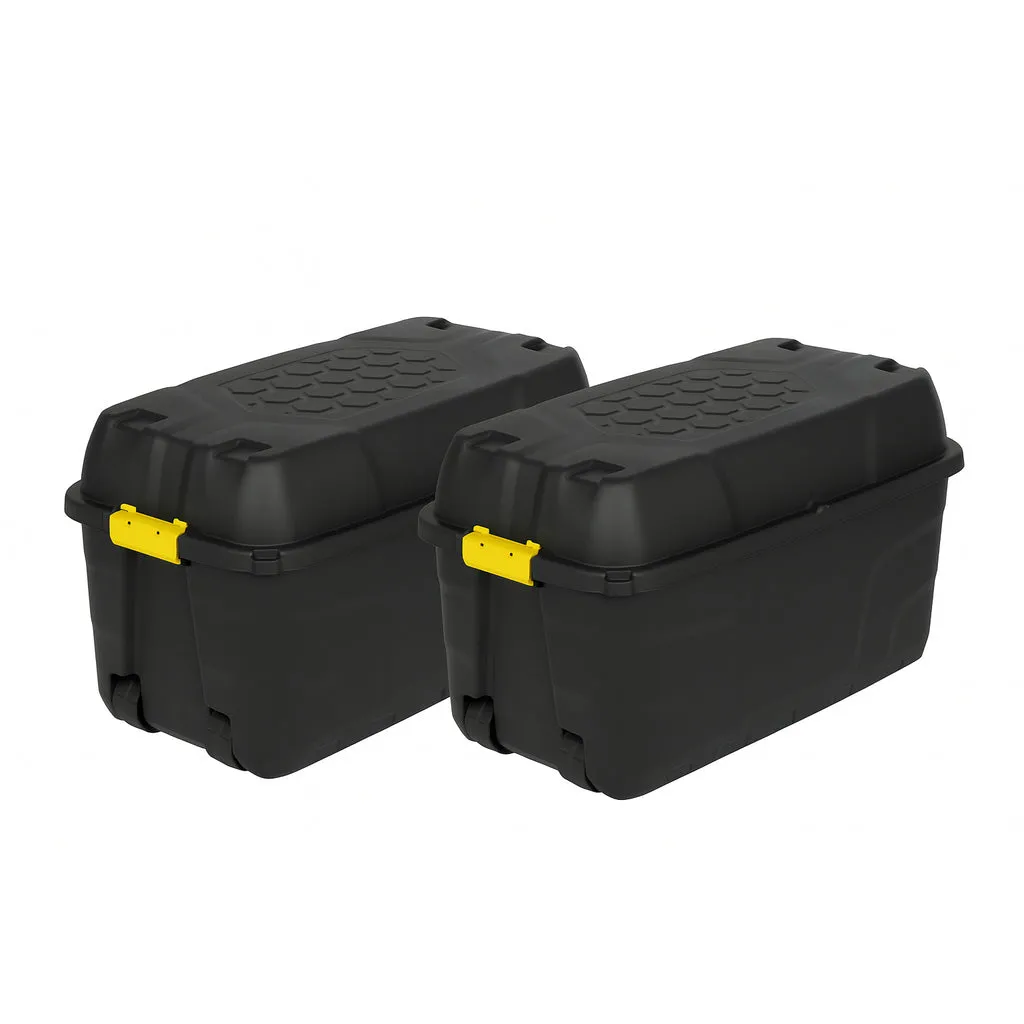 Kreher Heavy Duty Rollbox 75L 2er-Set schwarz-gelb stapelbar