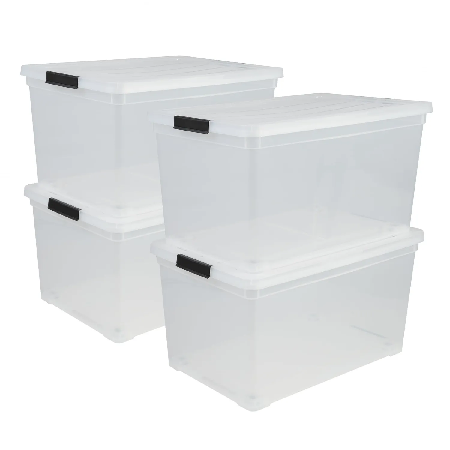 Iris Ohyama TBR-70 Aufbewahrungsbox 70L 4er-Set transparent
