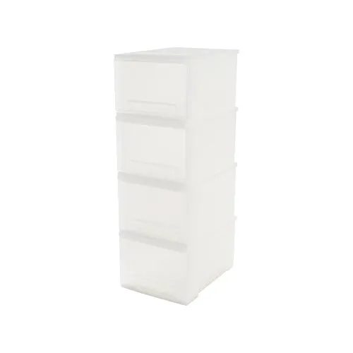Iris Ohyama SD-220 Stapelbox 4er-Set frostweiß 15L