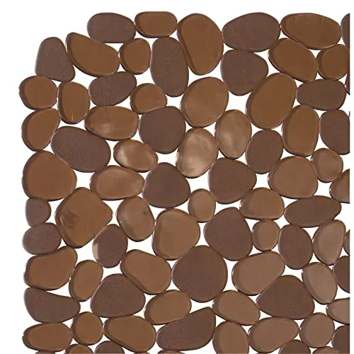 mDesign Spülenmatte PVC 2 Stück Bernstein Kiesel