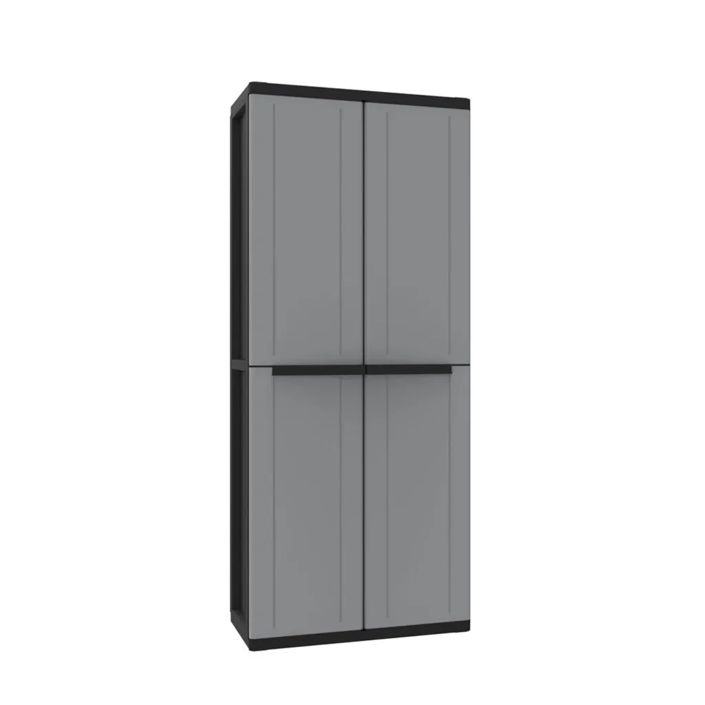Kreher Joker Schrank-Set 2tlg grau Kunststoff abschließbar