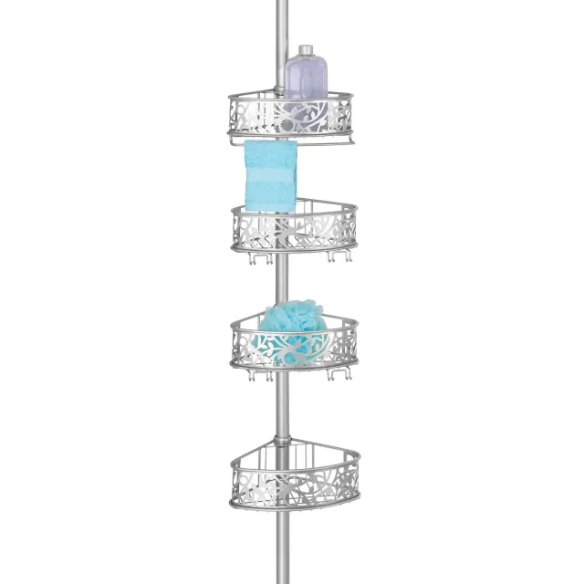 mDesign 8108MDBSTEU Duschregal Ecke silber Teleskop