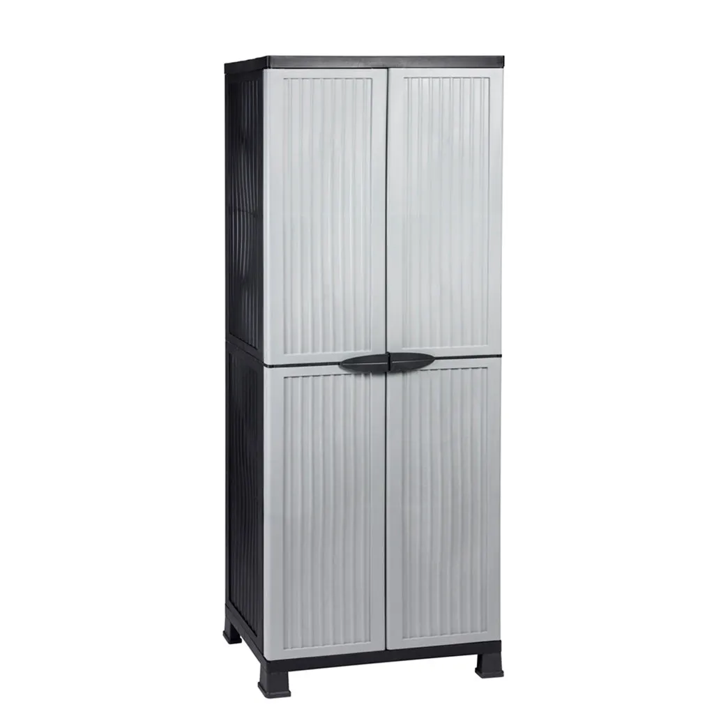 Kreher Noble Kunststoffschrank Grau 2er Set 68x40x171 cm