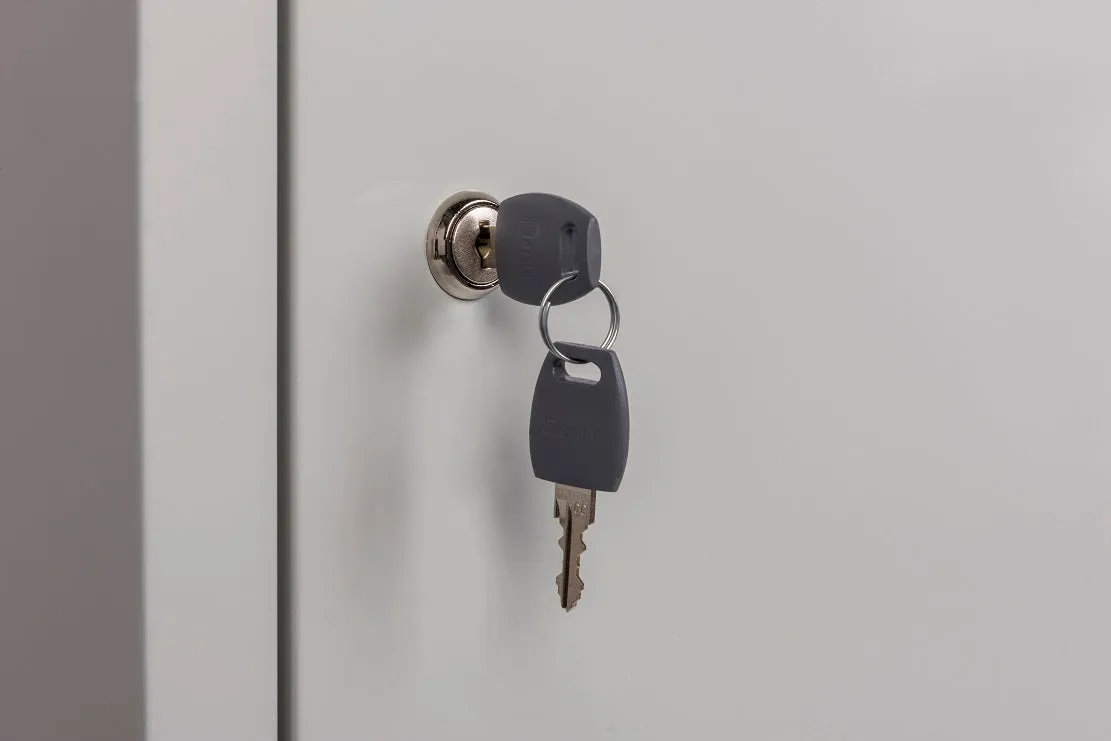 Kreher Mini 60 Metallschrank hellgrau mit 2 Böden abschließbar