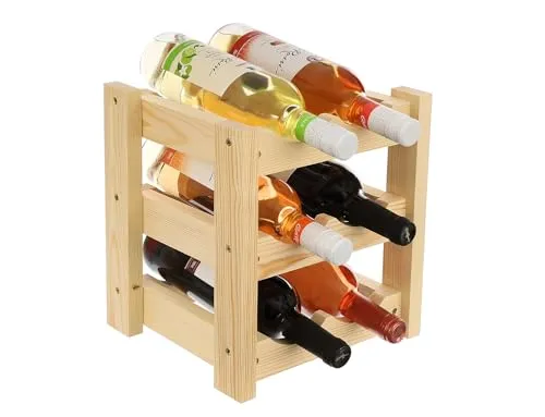 GoodFreshDecor Weinregal Holz für 6 Flaschen 26x24x29 cm Kiefer