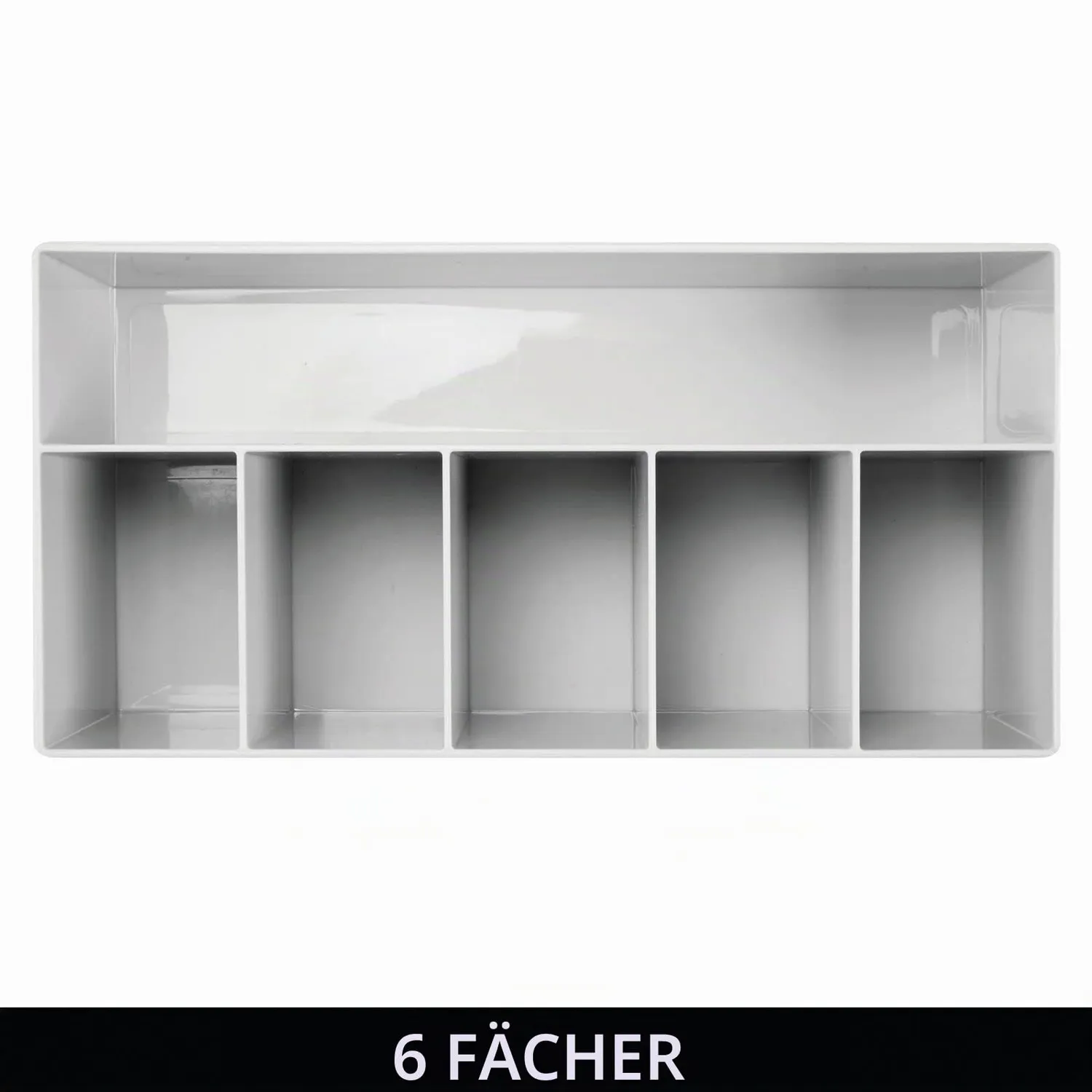 mDesign Schminkaufbewahrung 6 Fächer Kosmetik Organizer Grau