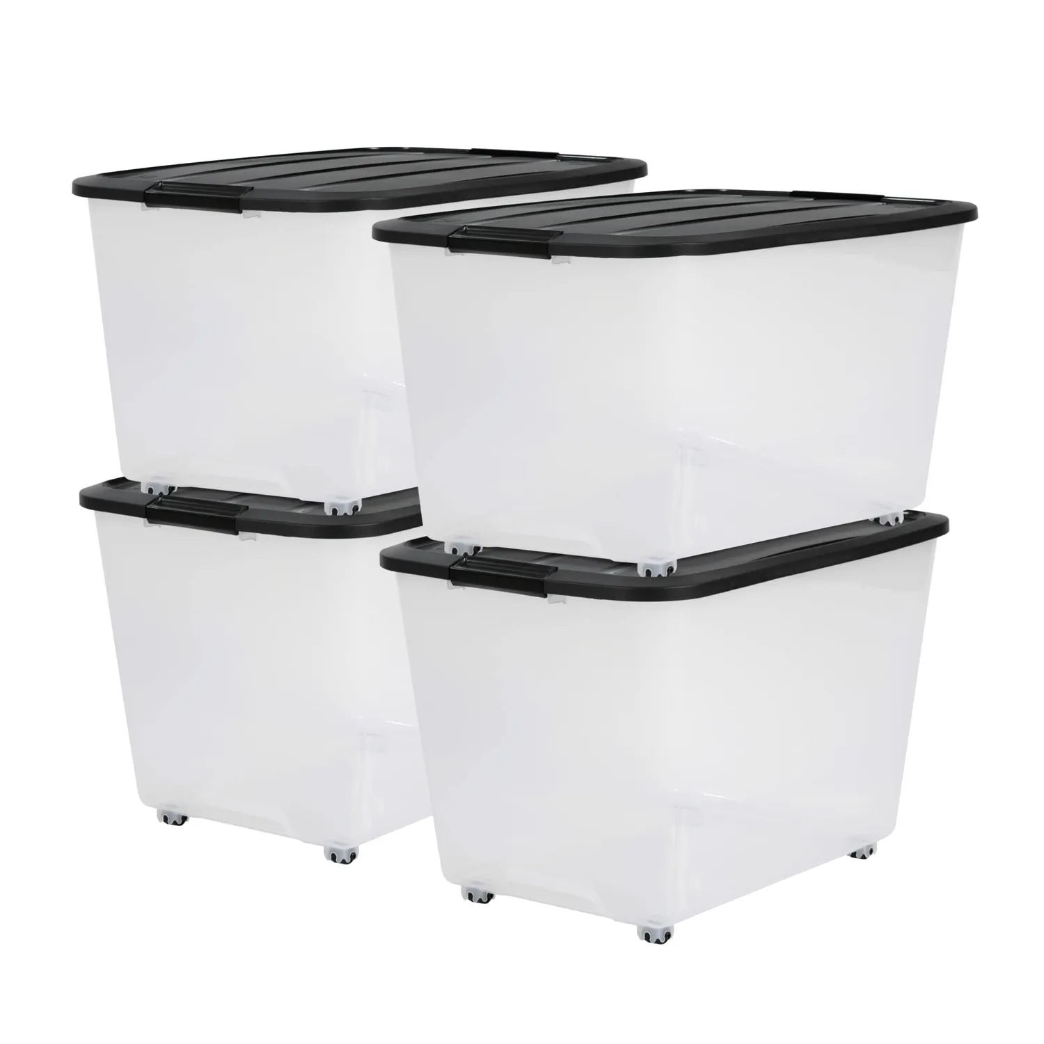 Iris Ohyama TBR-70 Aufbewahrungsbox 70L 4er-Set transparent