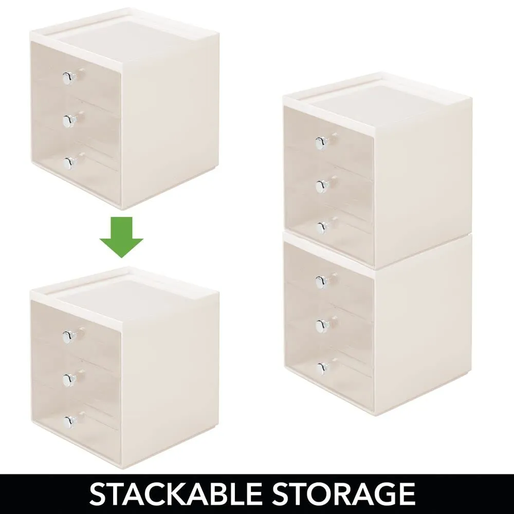 mDesign 07278MDGEU Brillenbox Creme-Transparent 9 Fächer