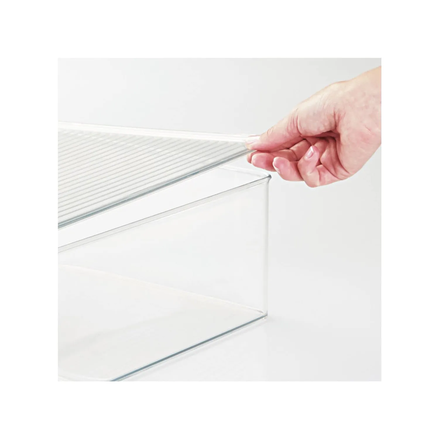 mDesign Küchen Aufbewahrungsbox Transparent 2er-Set