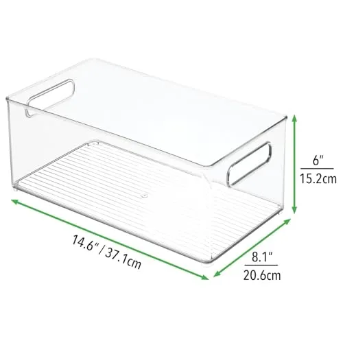 mDesign Aufbewahrungsbox transparent Griff 38cm Küche