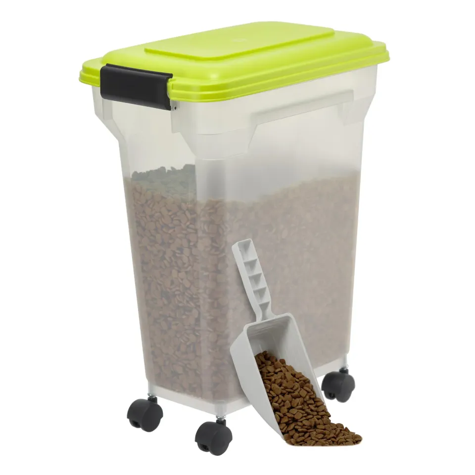 Iris Ohyama ATS-M Futterbox 20L Pistazie luftdicht mit Rollen