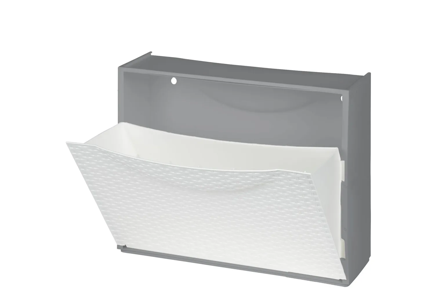 Kreher Schuhkipper Rattan-Optik Schuhschrank Weiß