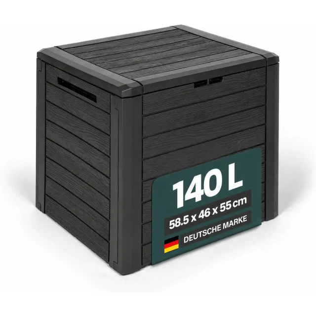 Kreher WOOD Kissenbox 140 Liter Anthrazit wetterfest