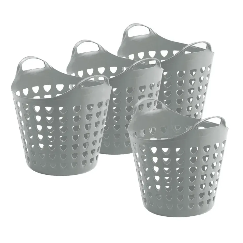 Kreher Flexi Korb 35 Liter Korb 4er Set Blau gelocht