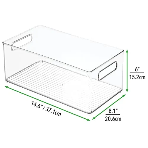 mDesign Aufbewahrungsbox transparent Griff 38cm Küche