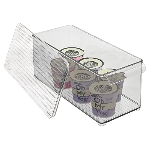 mDesign Kühlschrankbox Vorratsbox mit Deckel rauchgrau BPA-frei