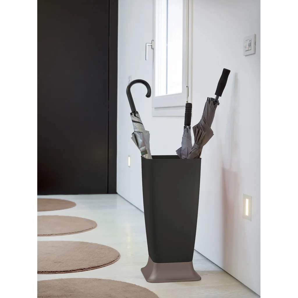 Kreher Regenschirmständer 25x25x55 Schwarz Taupé Kunststoff