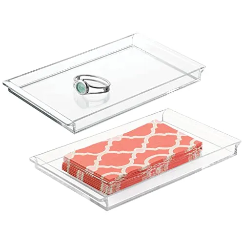 mDesign Kosmetiktablett Kunststoff 2er-Set durchsichtig