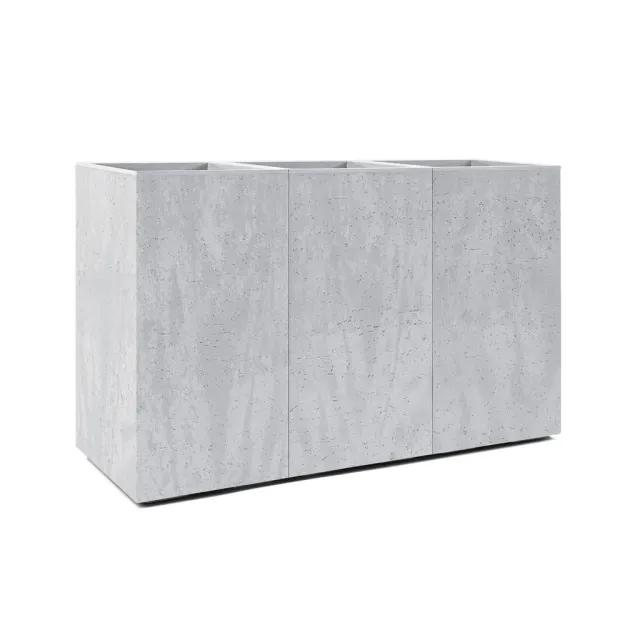 Kreher Karo Pflanzkasten Sichtschutz Grau 86x28 Beton-Optik
