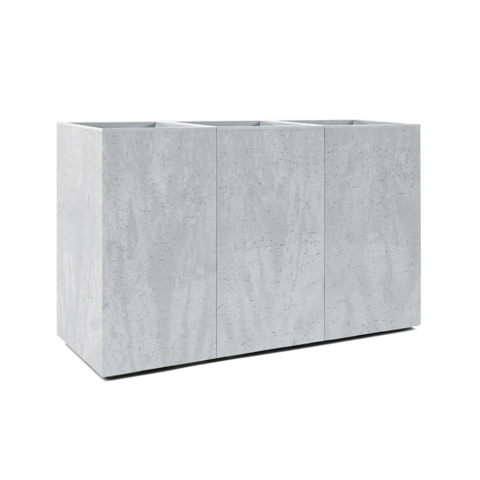 Kreher Karo Pflanzkasten Sichtschutz Grau 86x28 Beton-Optik