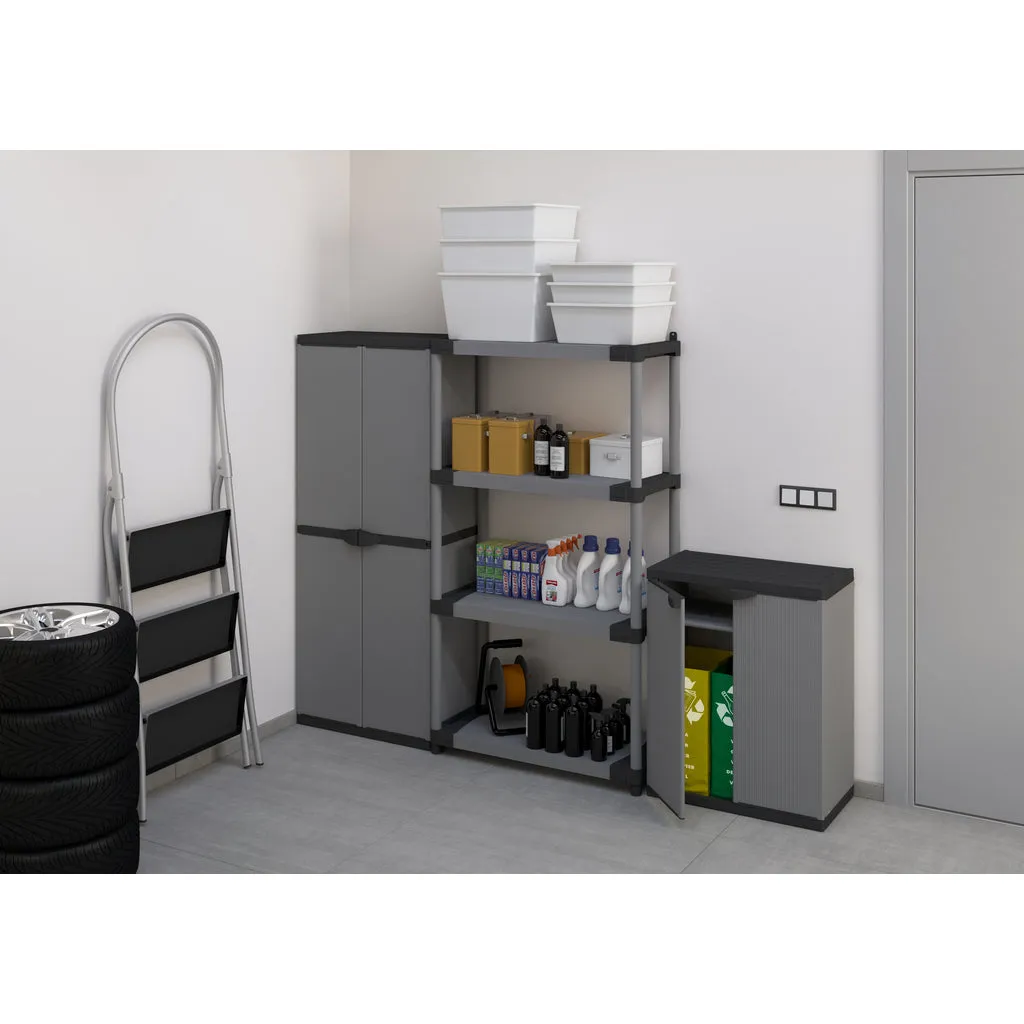 Kreher Armadio Kunststoffschrank mit 3 Recycling-Taschen Mülltrennung