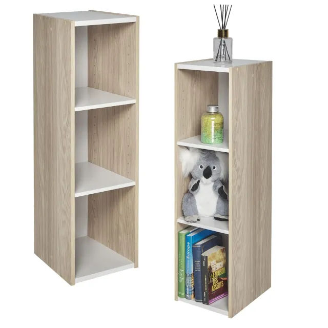Iris Ohyama UB-9025 Regal 3 Ebenen hellbraun Holz