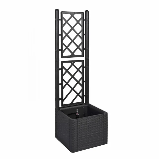 Kreher Rattan Spalier schmal Anthrazit 142cm mit Kasten