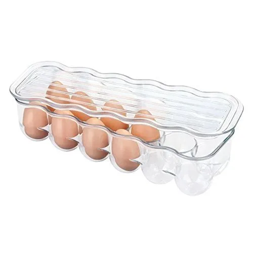 mDesign Eierbox Kunststoff Transparent 12 Eier mit Deckel