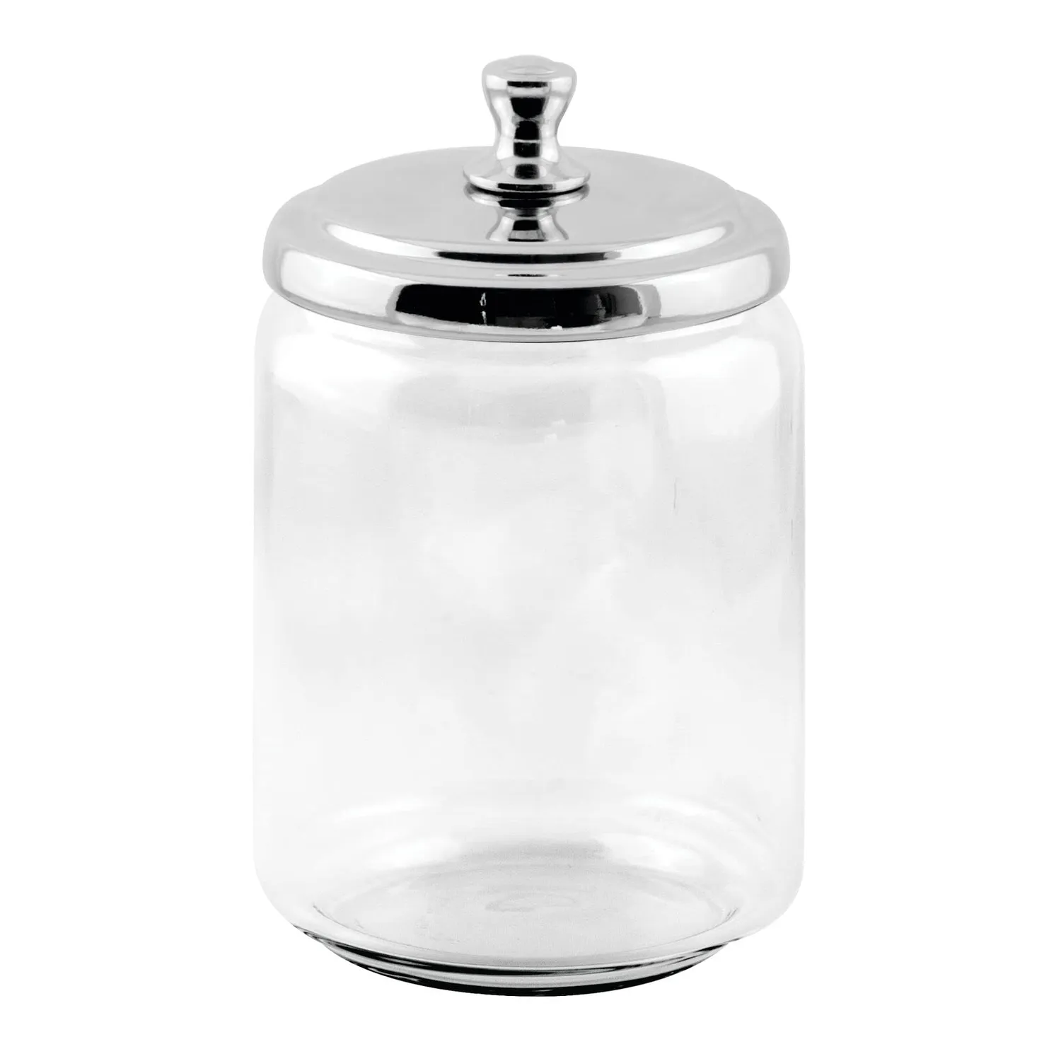 mDesign Apothekerdose Glas 2er-Set klar mit Chromdeckel