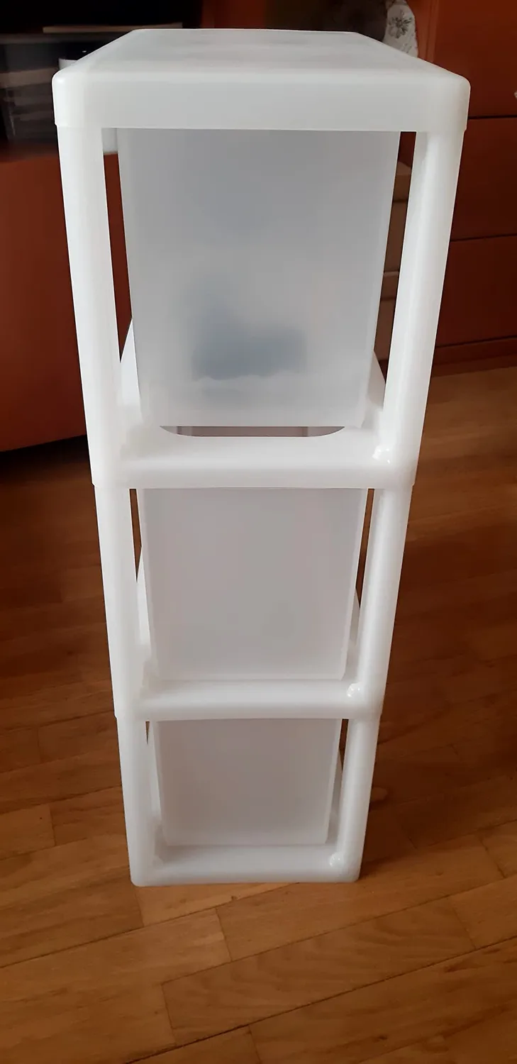 Iris Ohyama NSC-203 Rollcontainer weiß 3x10L mit Rollen