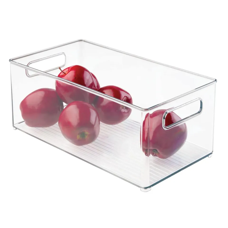 mDesign Aufbewahrungsbox transparent Griff 38cm Küche