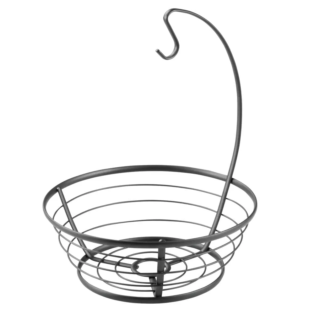 M Design Obstkorb mit Bananenhaken mattschwarz Metall