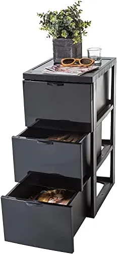 Iris Ohyama SCF-303 Rollkommode 3 Schubladen schwarz 15 L