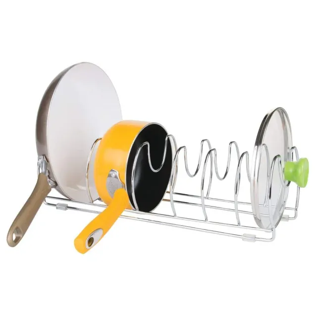 mDesign 6544MDKEU Pfannenhalter Chrom 6 Fächer stehend