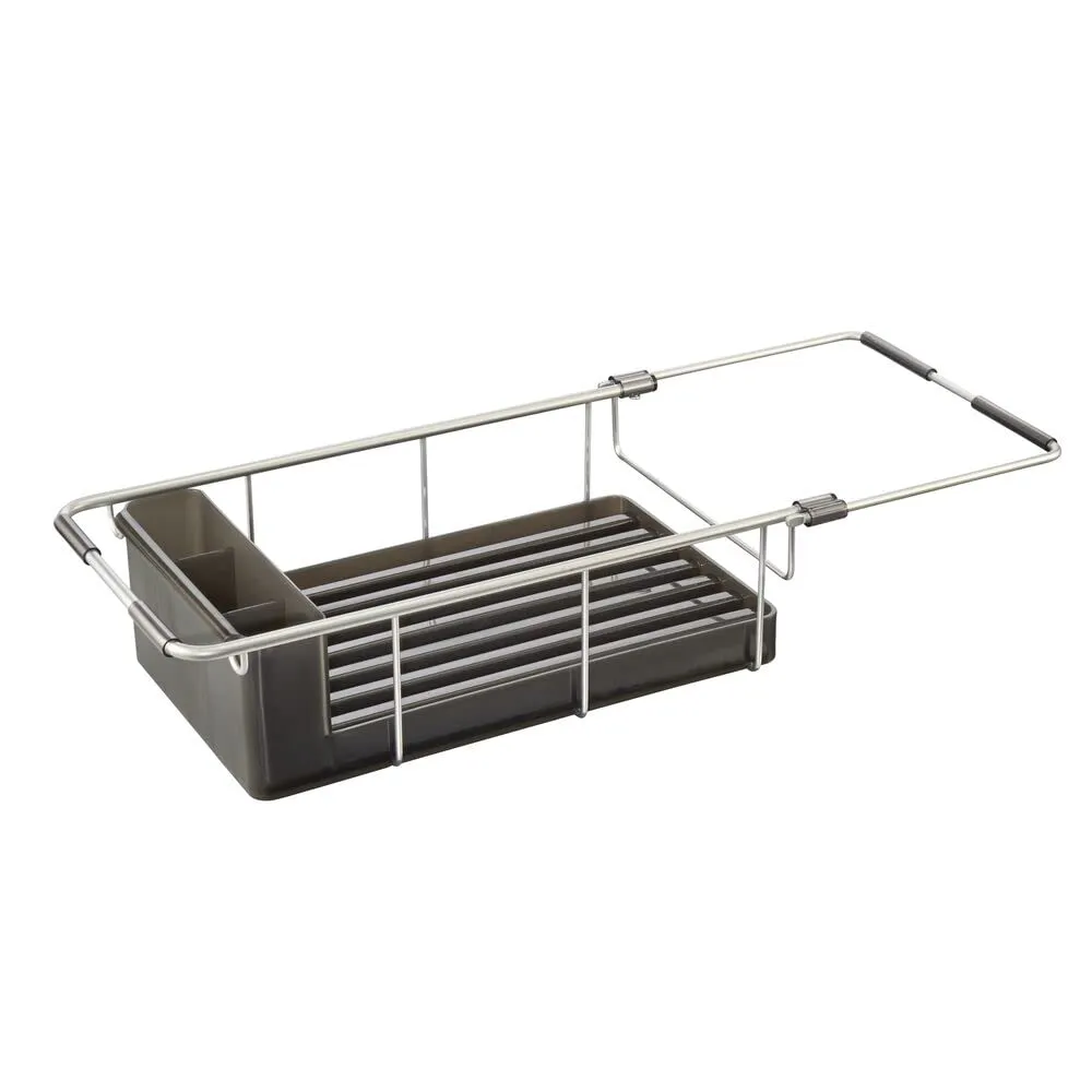 mDesign Abtropfgestell Aluminium smoke-silber Besteckkasten
