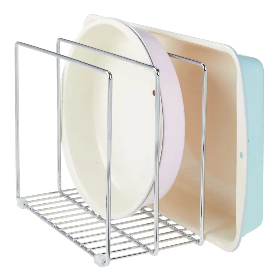 mDesign Deckelhalter Metall silberfarben 25,9x18,5cm