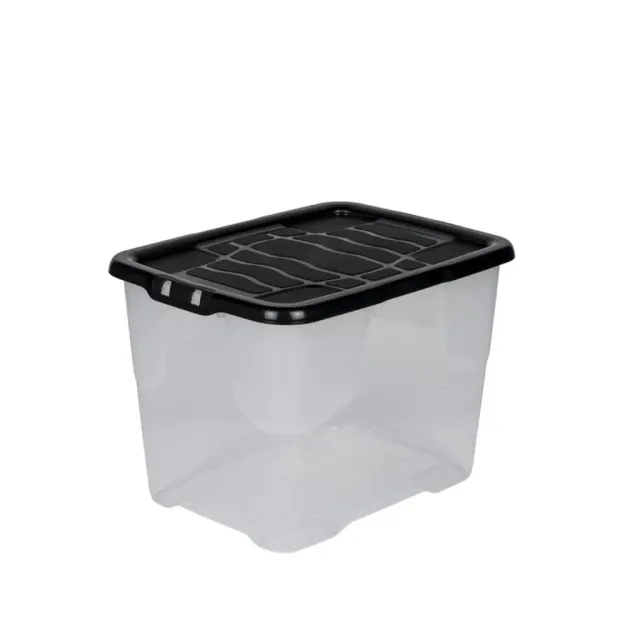 Kreher Curve 24L Aufbewahrungsbox Transparent mit Deckel stapelbar