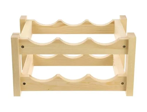 GoodFreshDecor Weinregal Holz für 6 Flaschen 34x24x17,5 cm Kiefer