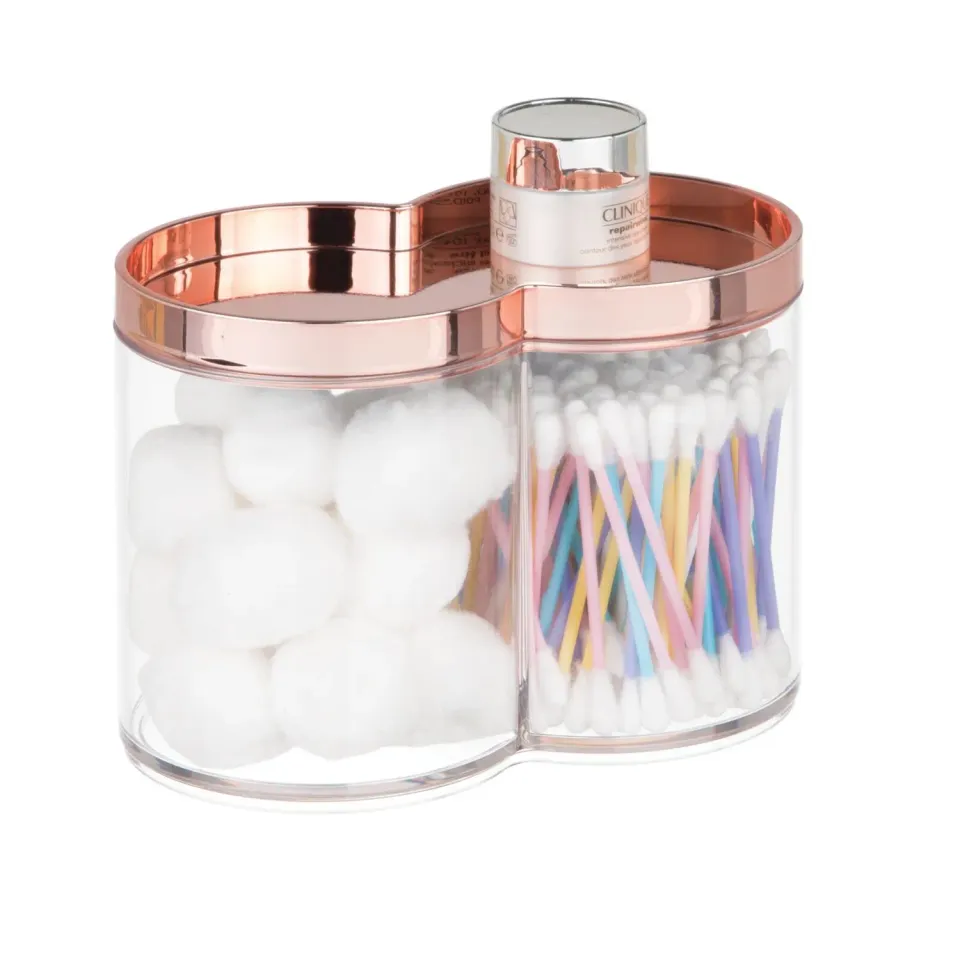 mDesign Kosmetikorganizer 2er-Set roségold stapelbar