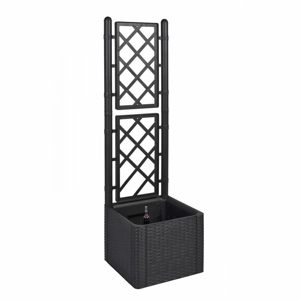 Kreher Spalier Rattan Breit Anthrazit Rankhilfe