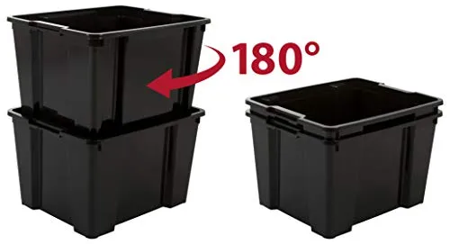 Iris Ohyama Hobby Box HB-45 Aufbewahrungsbox 45 L 3er-Pack schwarz