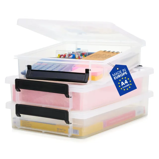 Iris Ohyama LLB-A4 Aufbewahrungsbox transparent 3er-Set 4 L