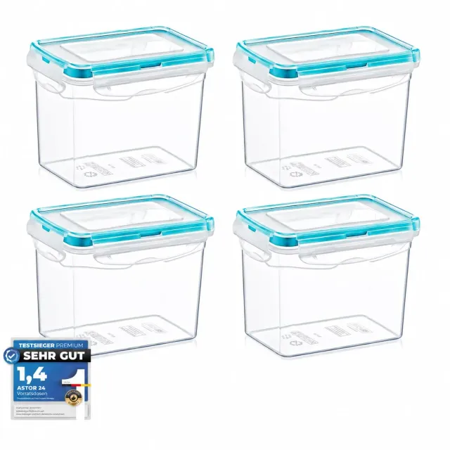 astor24 Premium Frischhaltedosen 0,9 L 4er Set luftdicht
