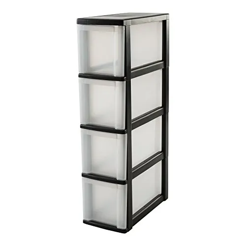 Iris Ohyama Slim Chest NSC-204 Rollcontainer schwarz