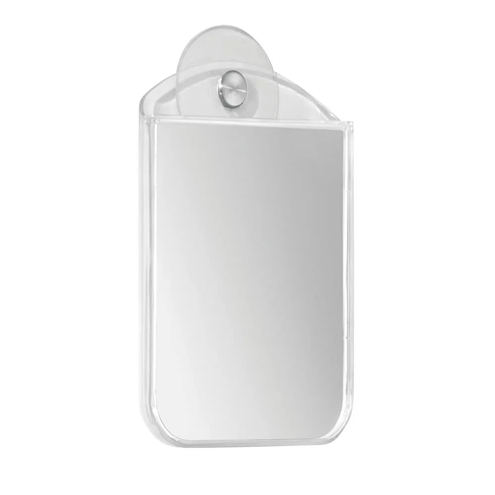 mDesign Rasierspiegel Saugnapf Duschspiegel Creme MattSilber